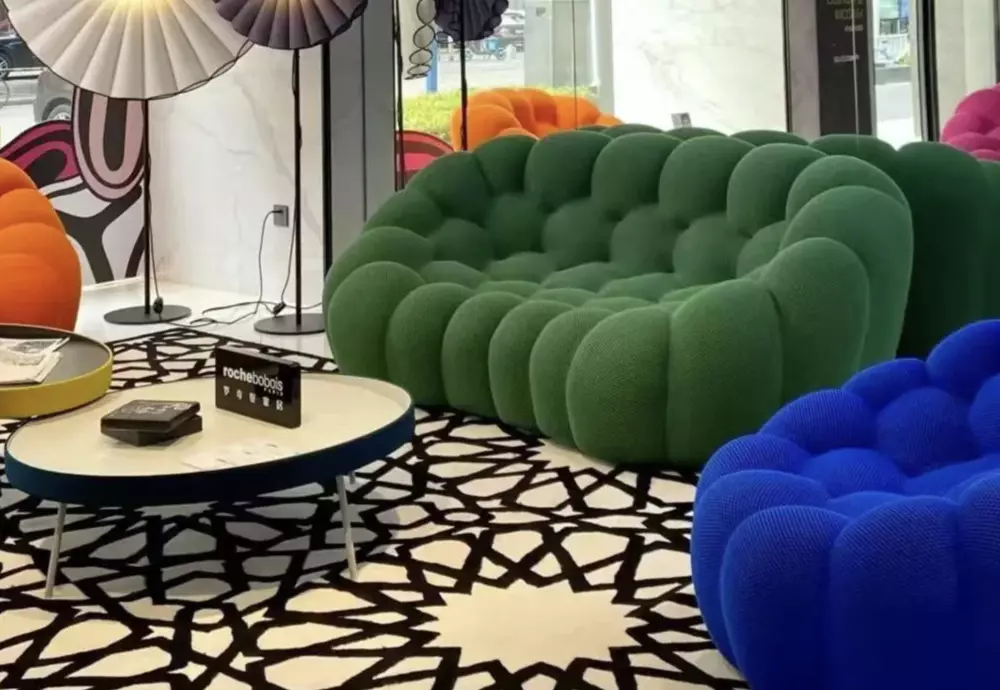 bubble blue couch